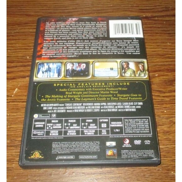 Stargate: Continuum (DVD, 2008, Canadian) w/ slip cover - Picture 5 of 5